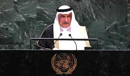 نيويورك : وزير الخارجية السعودي إبراهيم العساف يطالب بموقف “تاريخي” ضد استهداف منشآتها النفطية