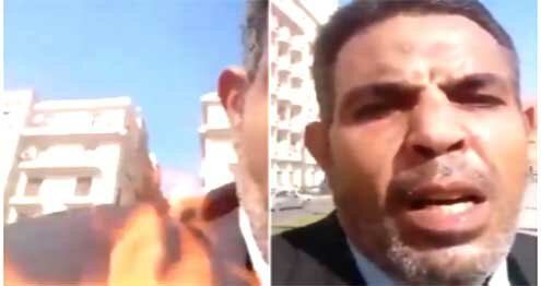 بالفيديو : مواطن مصري يشعل النار في نفسه بميدان التحرير بعد فصله من العمل وتهديده بالسجن لكشفه قضايا فساد