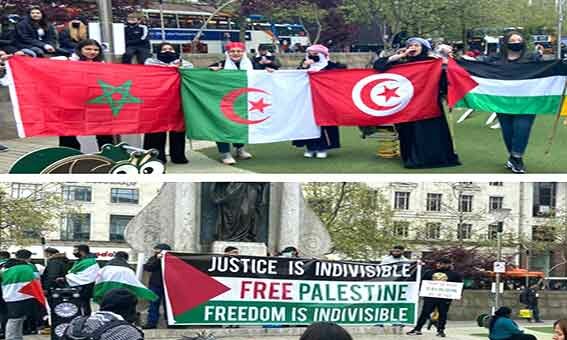 بريطانيا : مشاركة مغربية في المسيرة الاحتجاجية بمدينة “مانشستير” تضامنا مع الشعب الفلسطيني والقدس الشريف